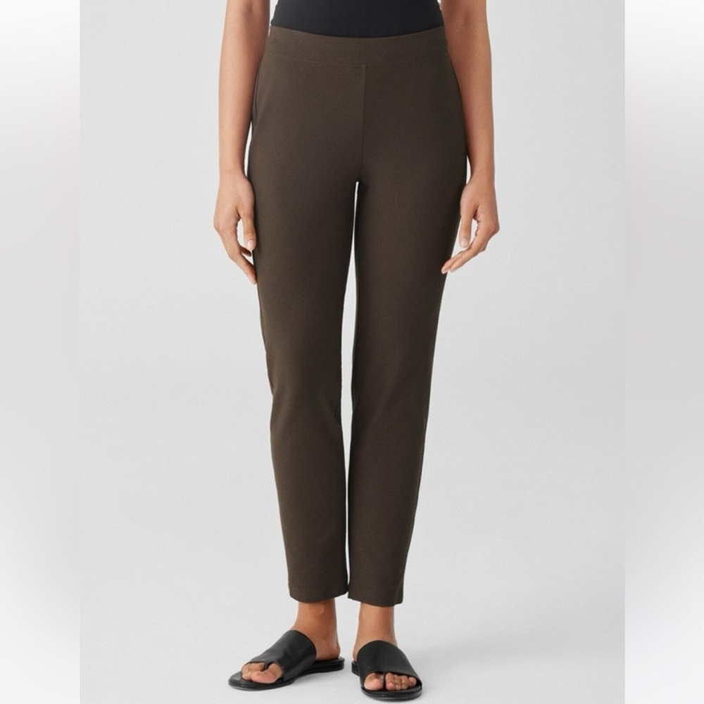 Eileen Fisher Slim Ankle Stretch Crepe Pants Medium M Org. $168